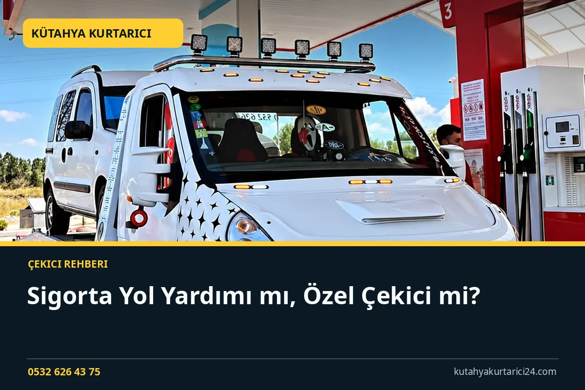 Sigorta Yol Yardımı mı, Özel Çekici mi? - Kütahya Kurtarıcı rehber kapak görseli